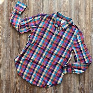 MadeWell Multicolor Long Sleeve Button Down Flannel